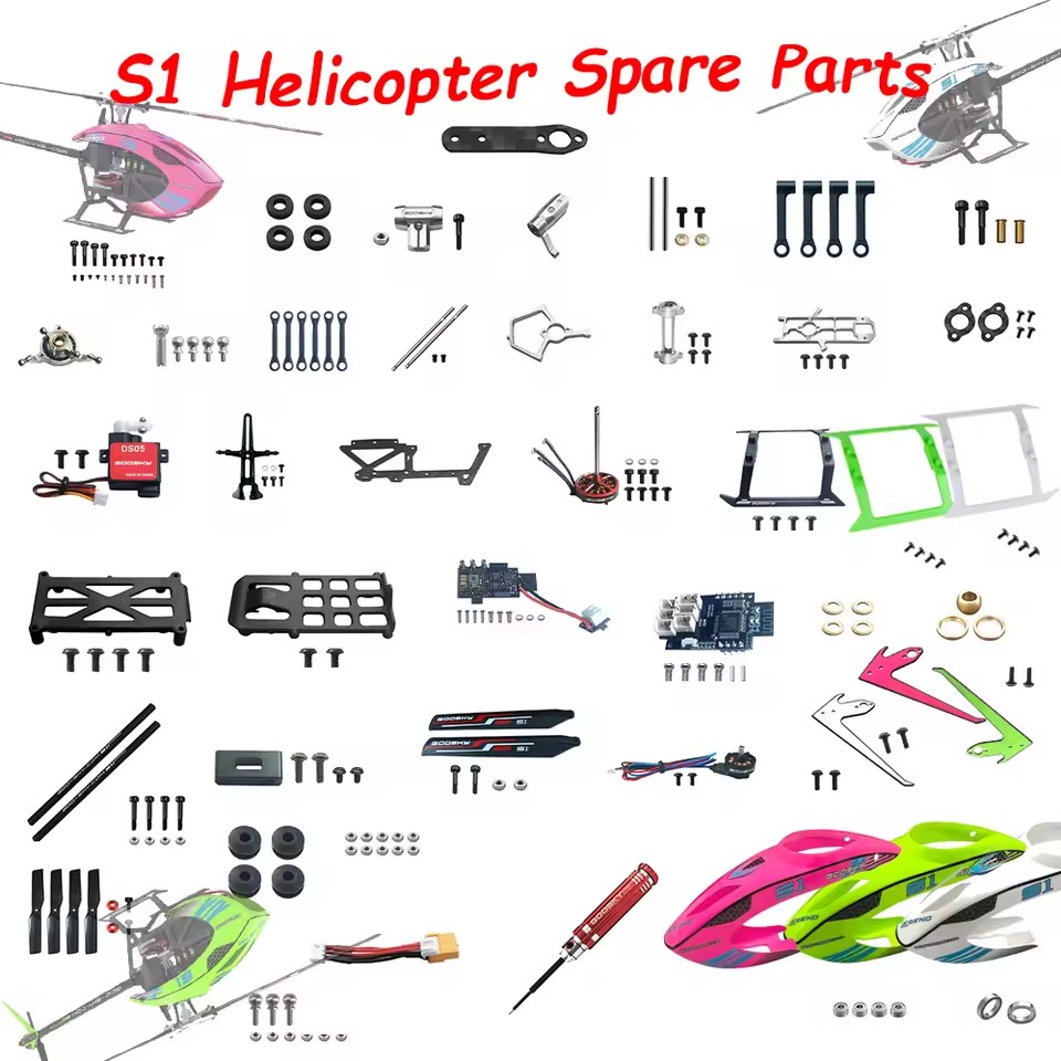 Rc Helicopter Blade - อุปกรณ์เสริมเฮลิคอปเตอร์ควบคุมระยะไกลกูสกี้ เอส 1 ครบชุด ฝาครอบใบพัดหลัก ฝาครอบหาง