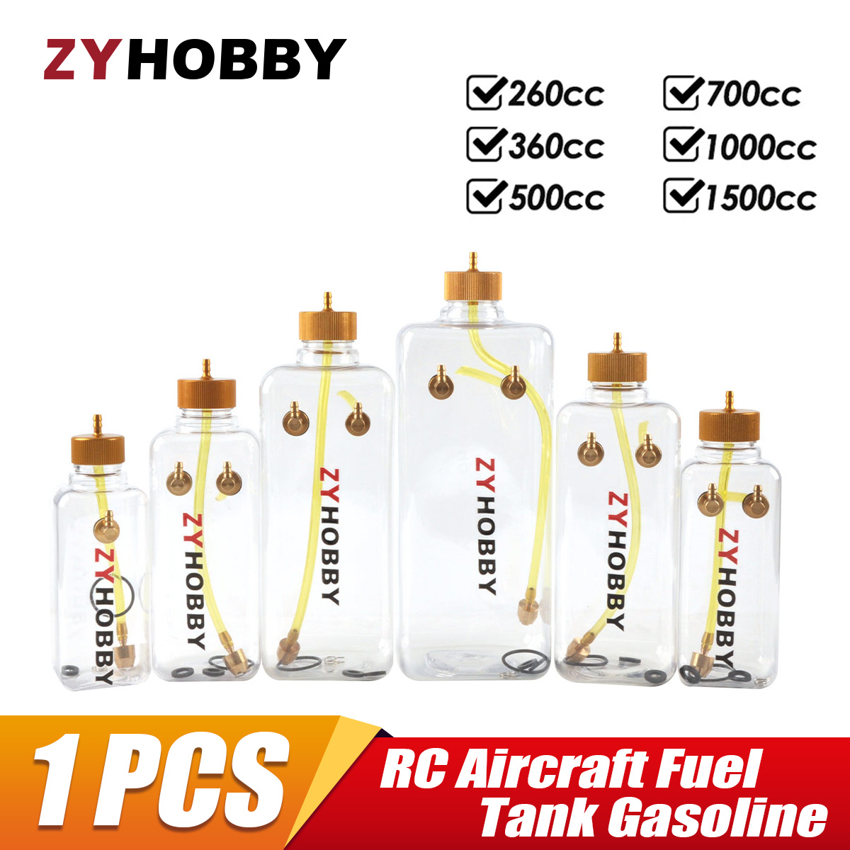 Rc Helicopter Bag - ถังน้ำมันเชื้อเพลิงสำหรับเครื่องบินบังคับวิทยุ แบบใส ขนาด 260 มล. 360